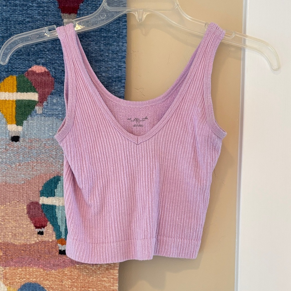 Urban Outfitters Ribbed Lavender Cropped Top
